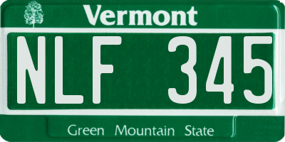 VT license plate NLF345