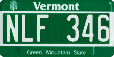 VT license plate NLF346