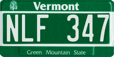 VT license plate NLF347