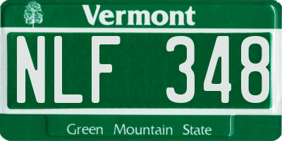VT license plate NLF348