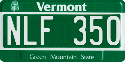 VT license plate NLF350