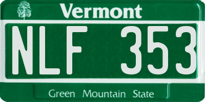 VT license plate NLF353