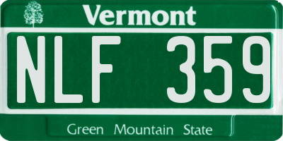 VT license plate NLF359