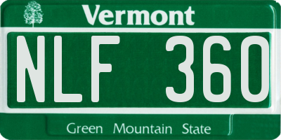 VT license plate NLF360