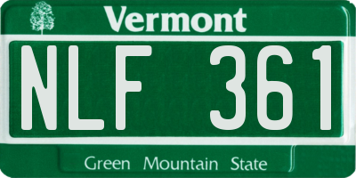 VT license plate NLF361
