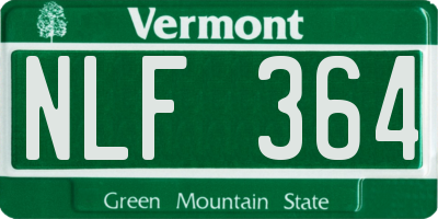 VT license plate NLF364