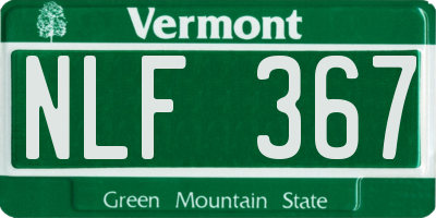 VT license plate NLF367