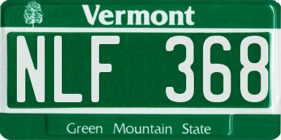 VT license plate NLF368