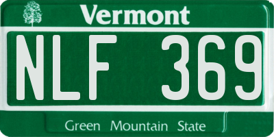 VT license plate NLF369