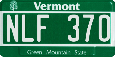 VT license plate NLF370