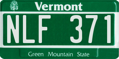 VT license plate NLF371
