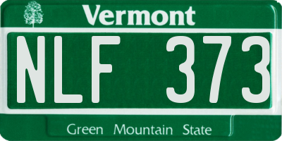 VT license plate NLF373