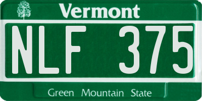VT license plate NLF375