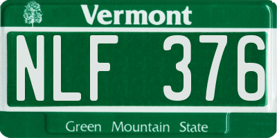 VT license plate NLF376