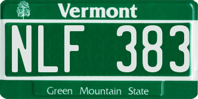 VT license plate NLF383