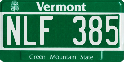 VT license plate NLF385