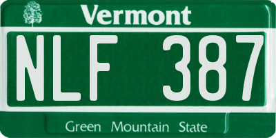 VT license plate NLF387