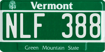 VT license plate NLF388