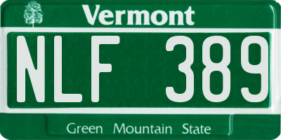 VT license plate NLF389