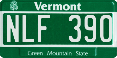 VT license plate NLF390
