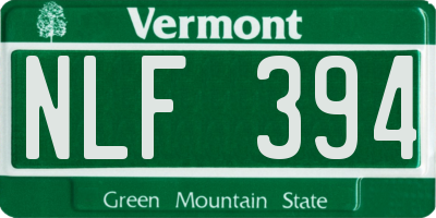 VT license plate NLF394