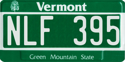 VT license plate NLF395