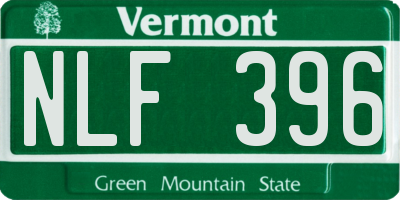 VT license plate NLF396