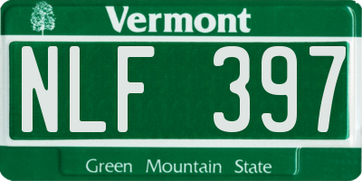 VT license plate NLF397