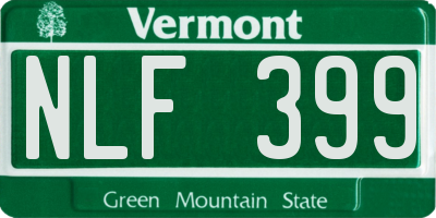 VT license plate NLF399
