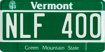 VT license plate NLF400
