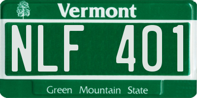 VT license plate NLF401