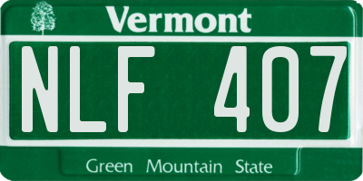 VT license plate NLF407