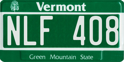 VT license plate NLF408