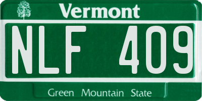 VT license plate NLF409