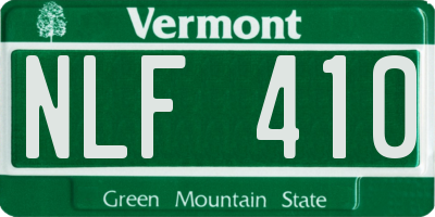 VT license plate NLF410