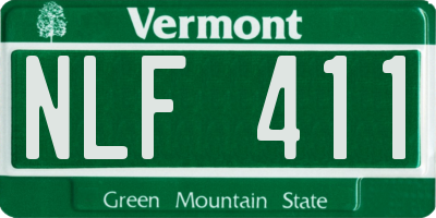 VT license plate NLF411