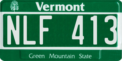 VT license plate NLF413