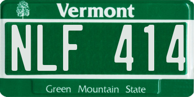 VT license plate NLF414