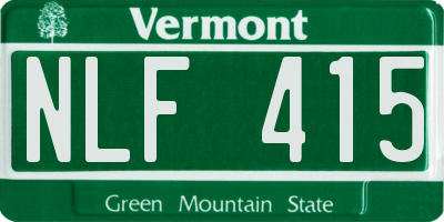 VT license plate NLF415