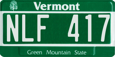 VT license plate NLF417