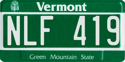VT license plate NLF419