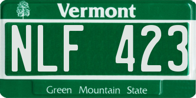 VT license plate NLF423