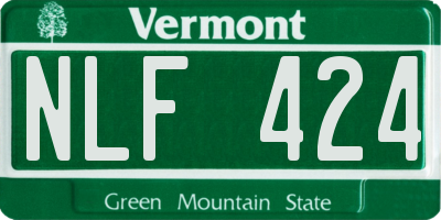 VT license plate NLF424