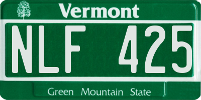 VT license plate NLF425