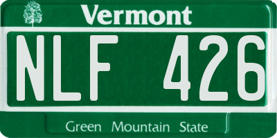 VT license plate NLF426