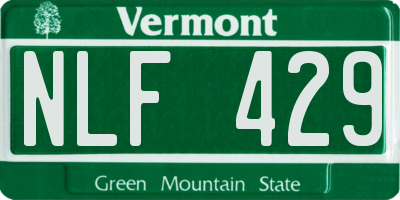 VT license plate NLF429