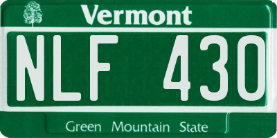 VT license plate NLF430