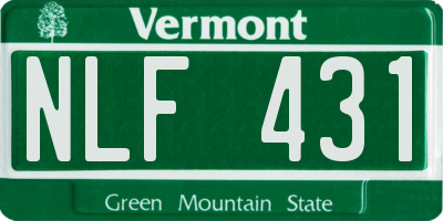 VT license plate NLF431