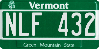 VT license plate NLF432