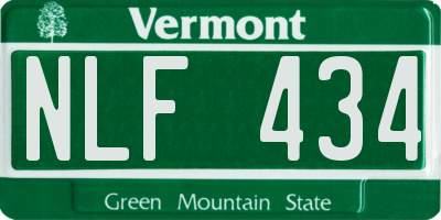 VT license plate NLF434